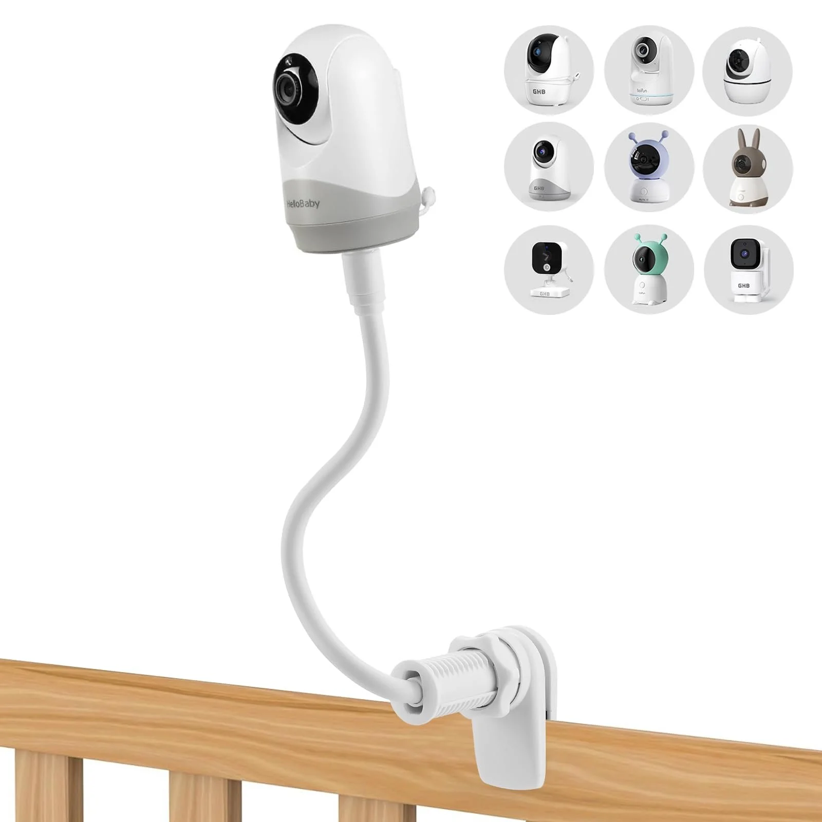 Універсальний тримач для відеоняні Philips HelloBaby GHB Babystar Гнучке регулювання Встановлення без інструментів, фото №4