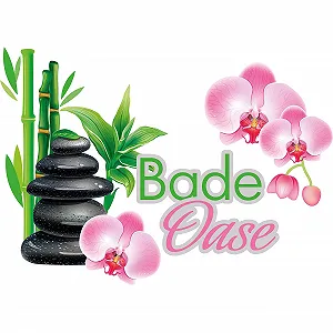 Наклейка на стіну Oasis, Stones, Bamboo 42x30 см для ванної кімнати - Фото 1