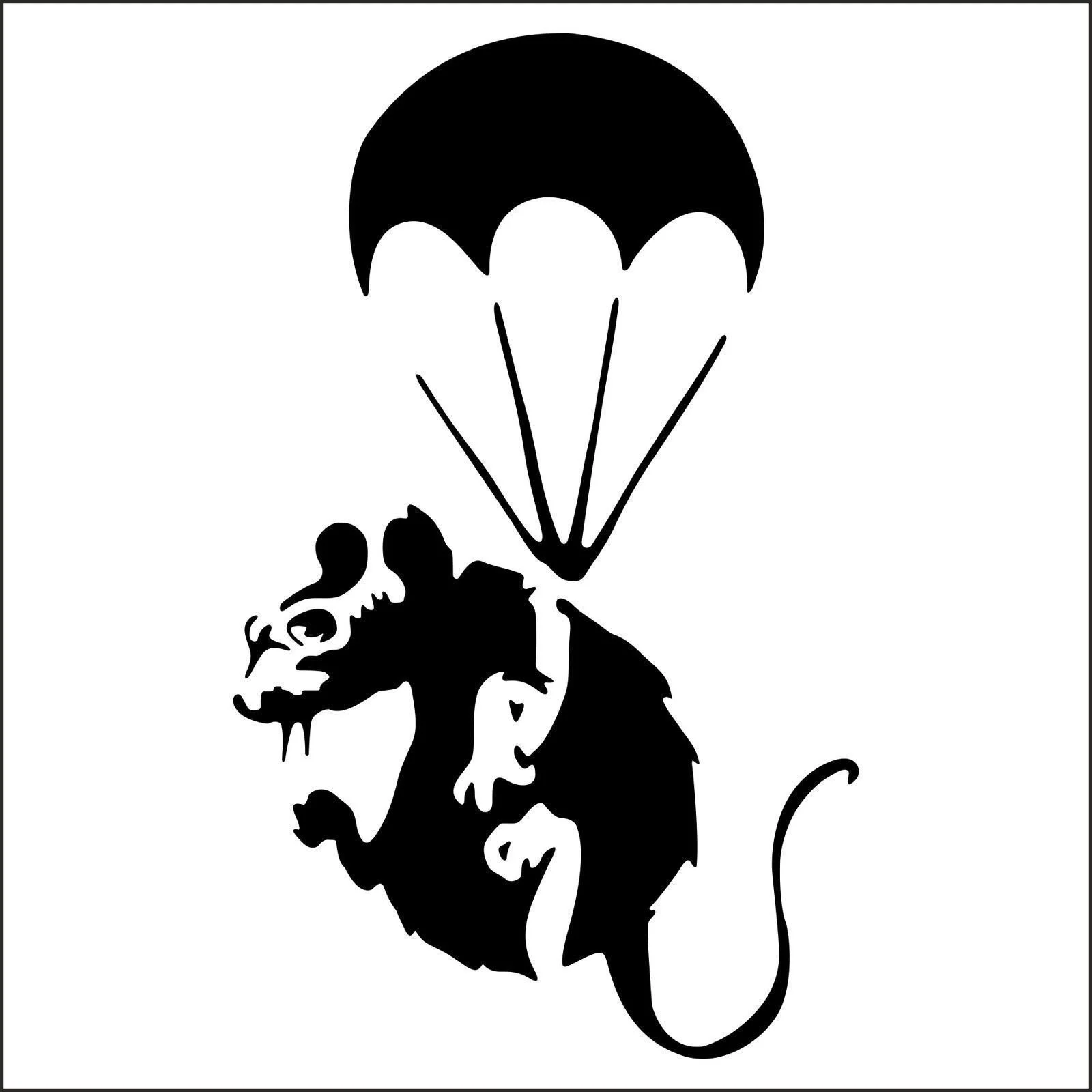 Наклейка на стіну вінілова Mouse Hole SMALL BANKSY RAT PARATROOPER 10 см x 10 см, фото №1 Наклейка на стіну вінілова Mouse Hole SMALL BANKSY RAT PARATROOPER 10 см x 10 см, фото №1