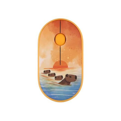 Мышка 2E MF300 CAPYBARASUNSET Silent Wireless/Bluetooth Yellow (2E-MF300WCAPIBARAYW), фото №1