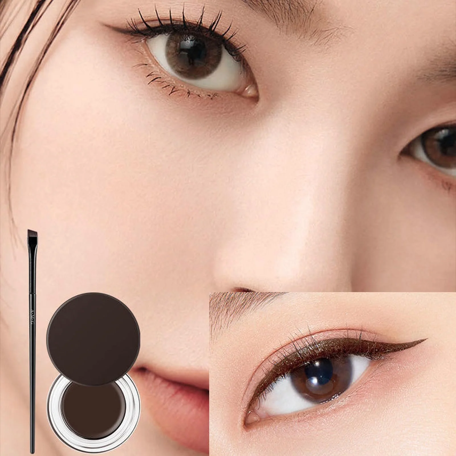 Підводка JCUGSBS Waterproof Gel Eyeliner Set Гелева Водостійка З Кистями Коричневий, фото №4 Підводка JCUGSBS Waterproof Gel Eyeliner Set Гелева Водостійка З Кистями Коричневий, фото №4