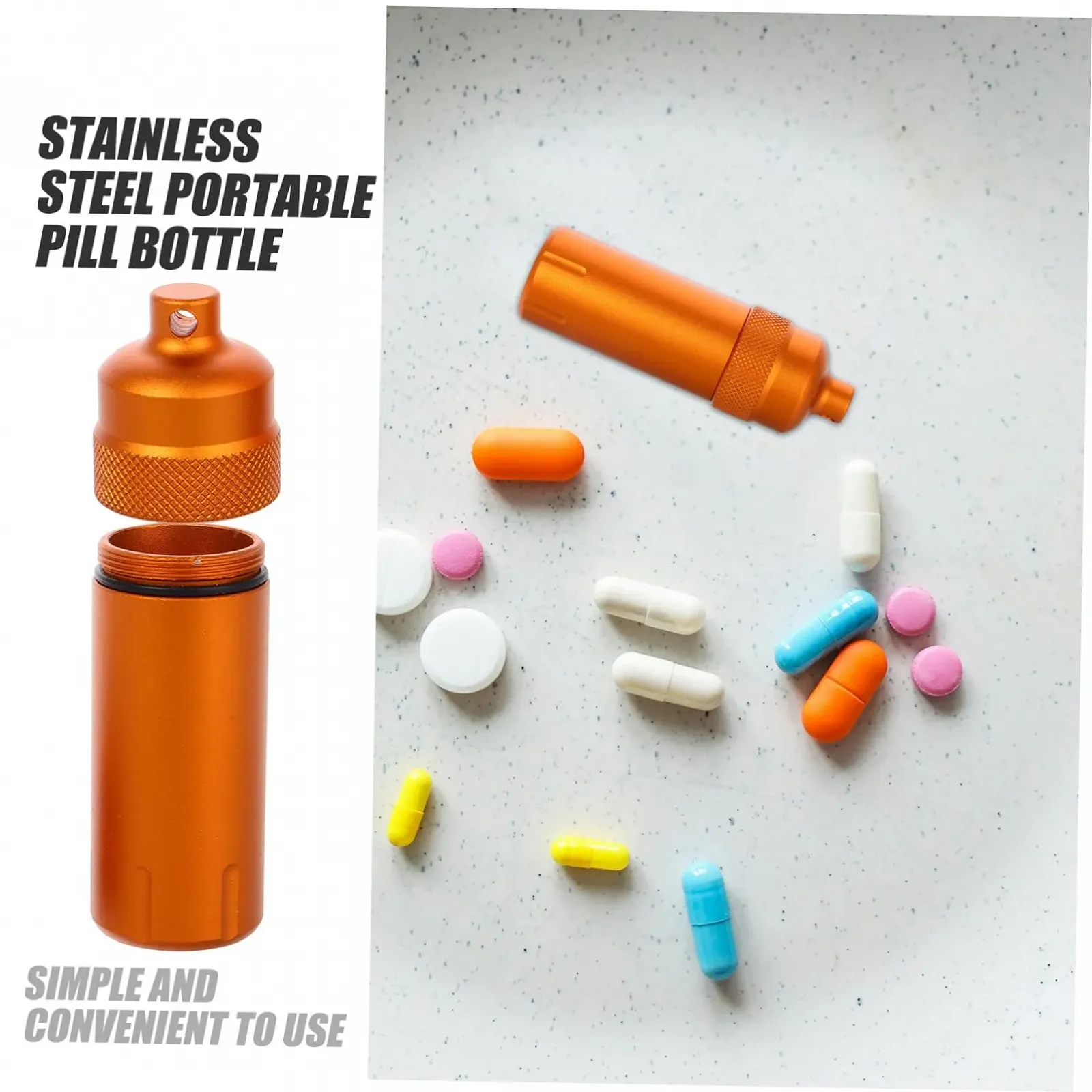 Контейнер для таблеток Sosoport, водонепроникний, тримач для ліків, дорожній, з алюмінієвого сплаву, кишеньковий футляр для таблеток для чоловіків, органайзер для ліків, фото №4