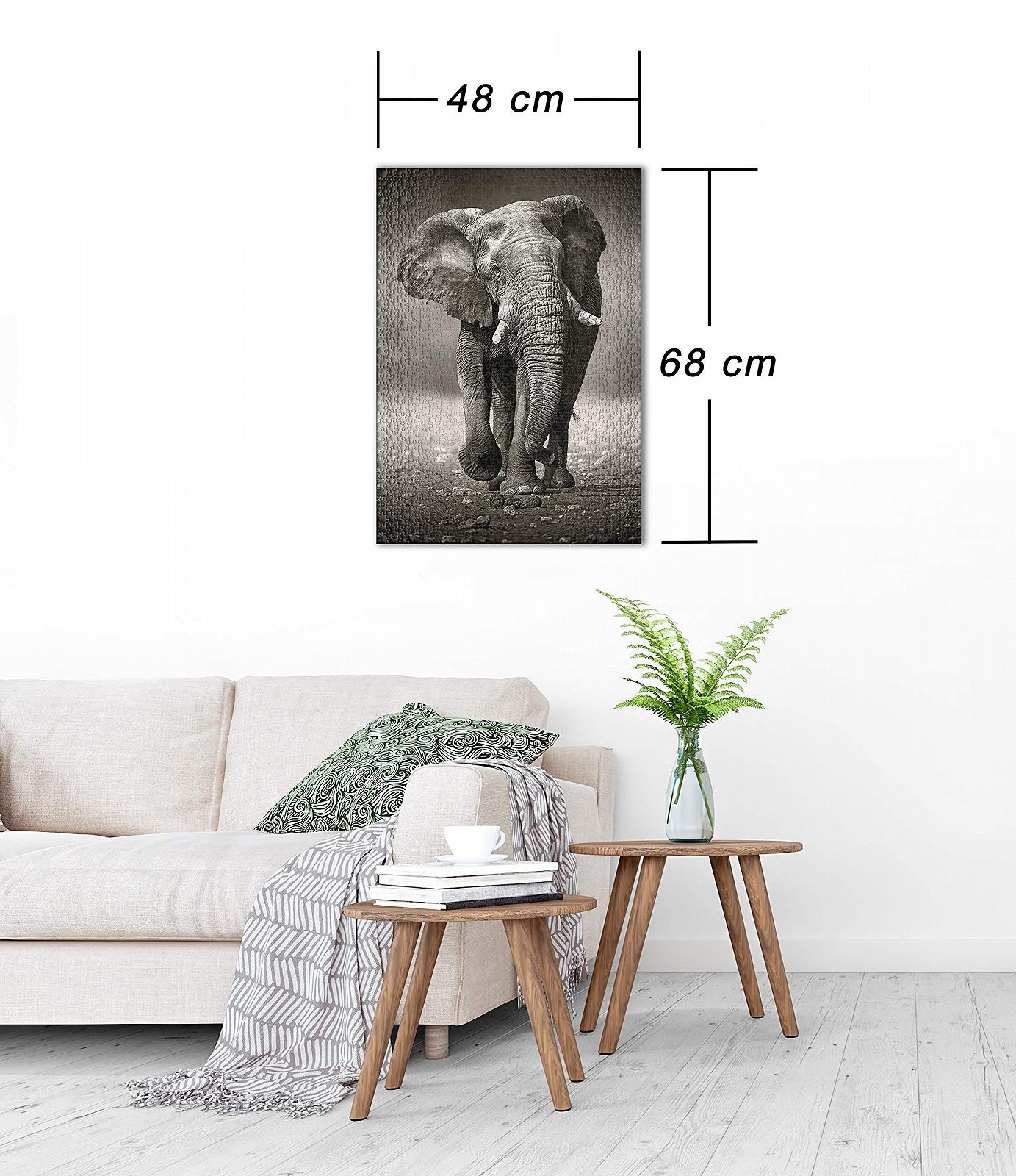 Пазл Ulmer Puzzleschmiede The Wanderer Classic 1000 деталей Слон черно-белое фото, фото №3