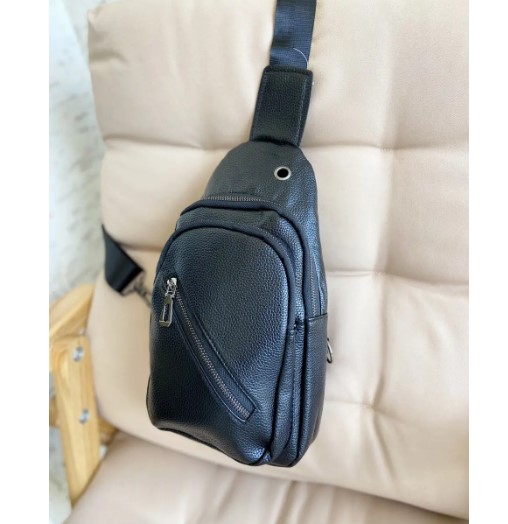 Сумка нагрудна чоловіча бананка зі шкірозамінника 7083 Чорний (IBM037B), фото №6 Сумка нагрудна чоловіча бананка зі шкірозамінника 7083 Чорний (IBM037B), фото №6