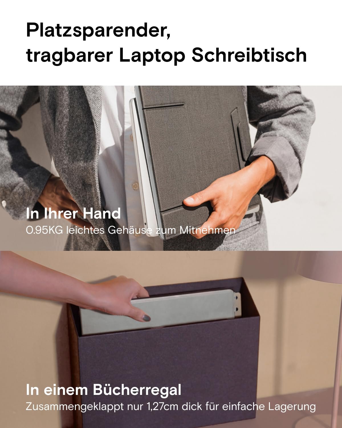 Подставка-трансформер MOFT Z Invisible Thin, регулируемый угол наклона сидя/стоя, совместима с большинством ноутбуков Серый, фото №5