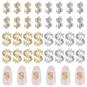 DICOSMETIC, 32 шт, 2 стилі, долари, золотий та срібний для нігтів - Фото 1