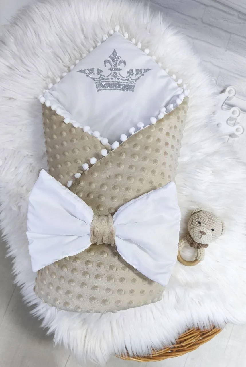 Демисезонный комплект для новорожденного Плюш Корона бежевый, фото №3 Демисезонный комплект для новорожденного Плюш Корона бежевый, фото №3