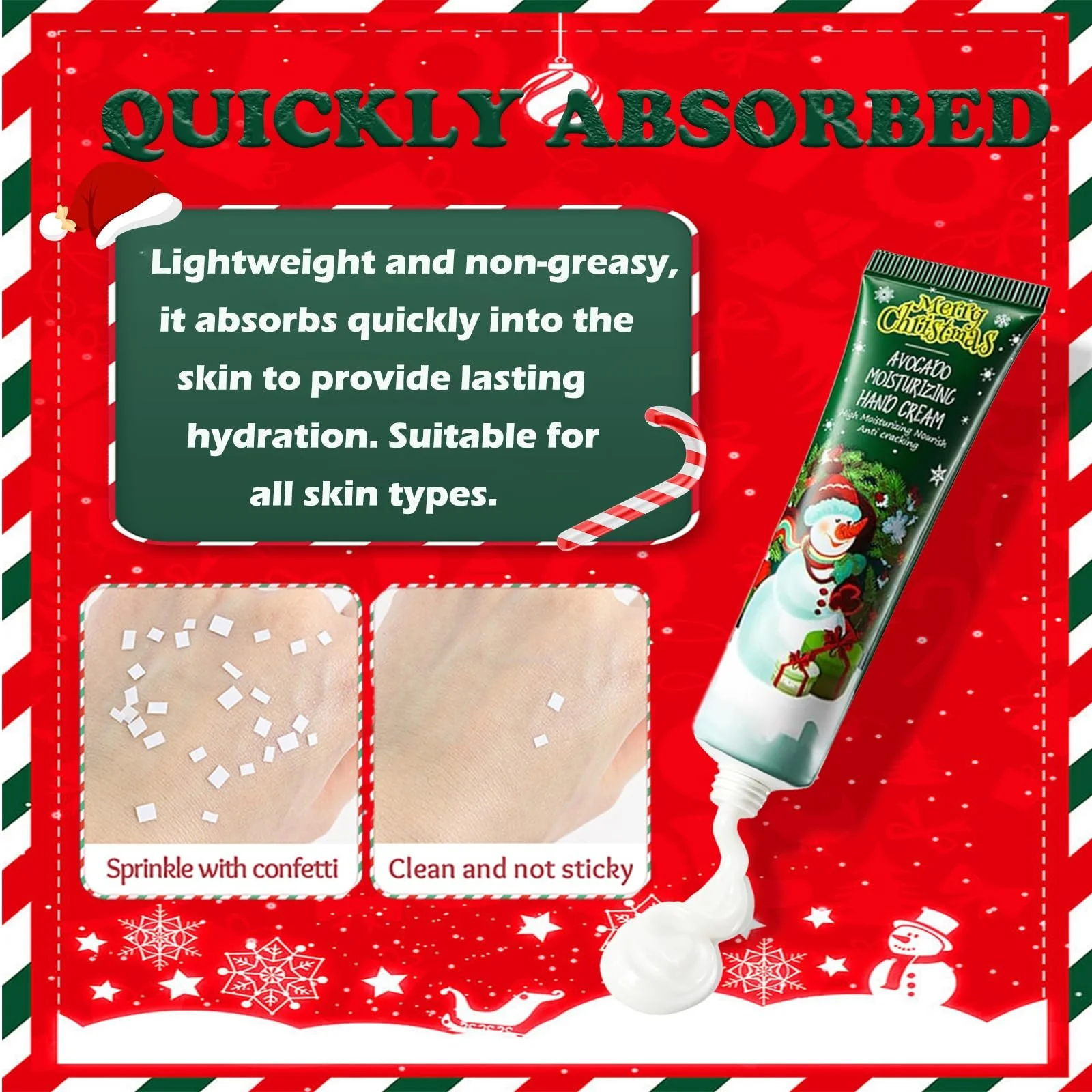 Крем для рук Рождественский набор 4 шт Мини-крем для рук + 4 шт Бальзам для губ Увлажняющий крем для сухой потрескавшейся кожи рук и ног для зимы Парфюмированный крем для рук, фото №4 Крем для рук Рождественский набор 4 шт Мини-крем для рук + 4 шт Бальзам для губ Увлажняющий крем для сухой потрескавшейся кожи рук и ног для зимы Парфюмированный крем для рук, фото №4