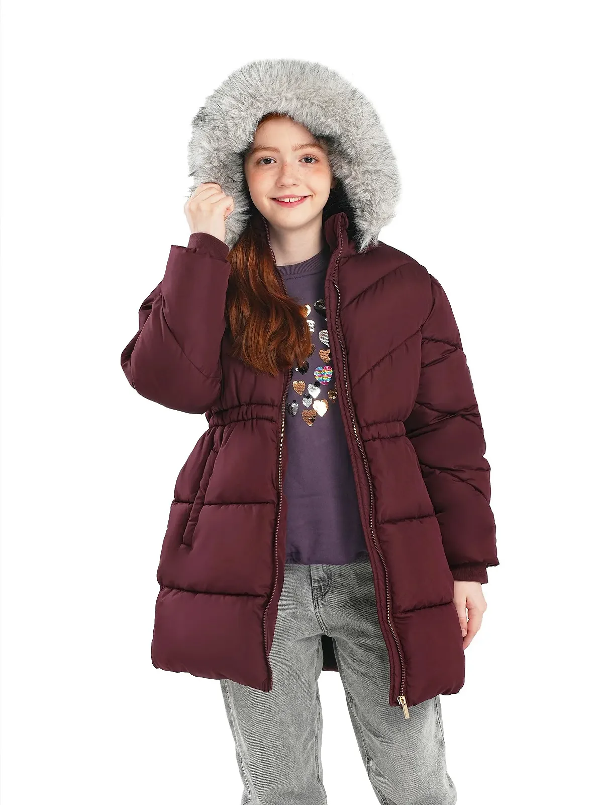 Зимове пальто SOLOCOTE для дівчинки, водонепроникне, утеплене, з капюшоном, фото №3