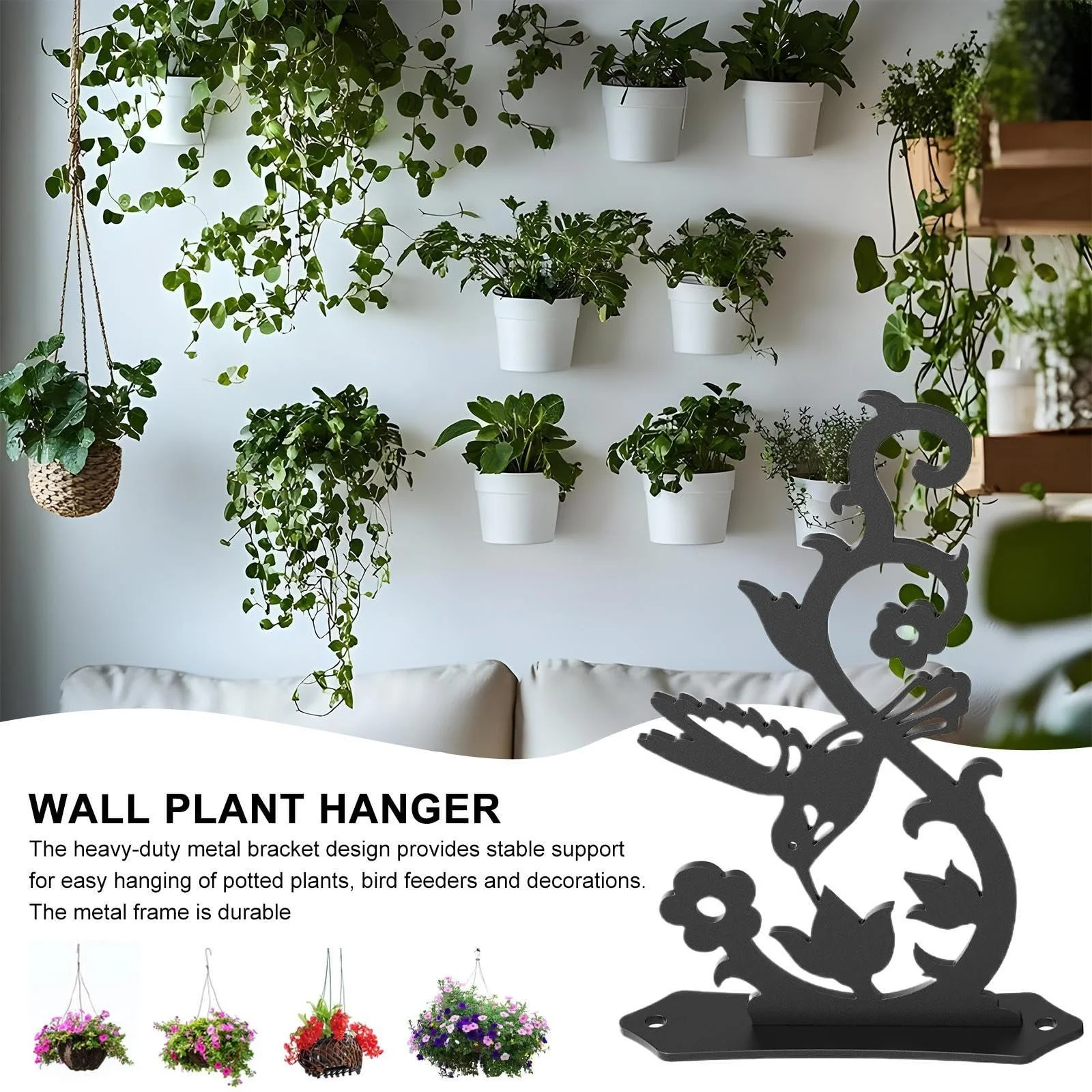 Настенный держатель для растений Bird Design Металлический Рустикальный, фото №9