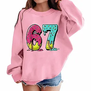 Свитшот Generisch Six Seven Детский повседневный, свободного кроя, с длинными рукавами и круглым вырезом, идеальный для повседневной носки synthetic.ua - Фото 1