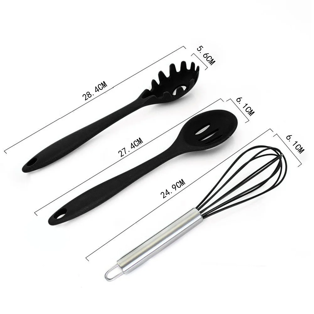 Набор кухонных принадлежностей Kitchen Utensils Silicone Set силиконовый термостойкий антипригарный без BPA, фото №3