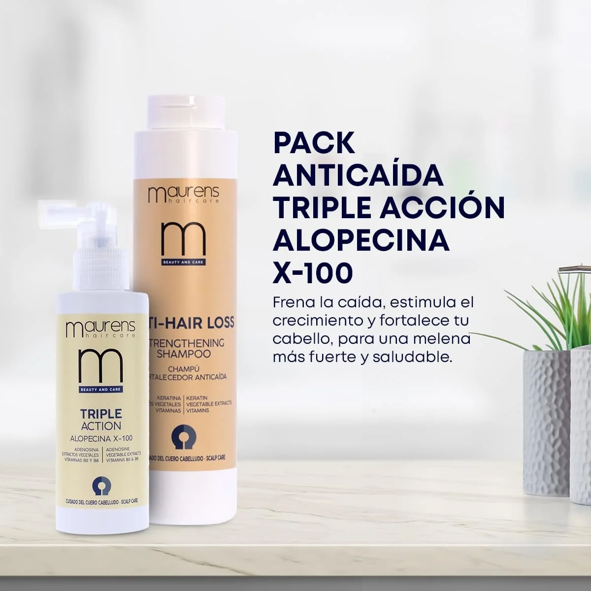 Набір проти випадіння волосся Maurens Triple Action Alopecin X-100 Стимулює ріст волосся, зупиняє випадіння, фото №2