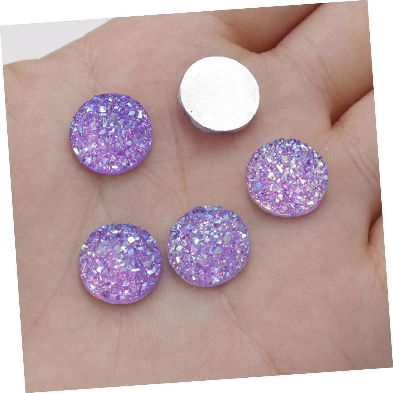 Стрази Круглі FOYTOKI Смола, набір 100 штук, випадкові кольори, фото №7