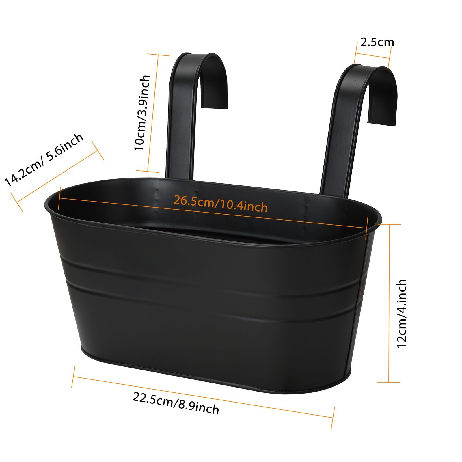 Підвісний квітковий горщик Atoke 27.5 см металевий з гачками Різнокольоровий, фото №2 Підвісний квітковий горщик Atoke 27.5 см металевий з гачками Різнокольоровий, фото №2