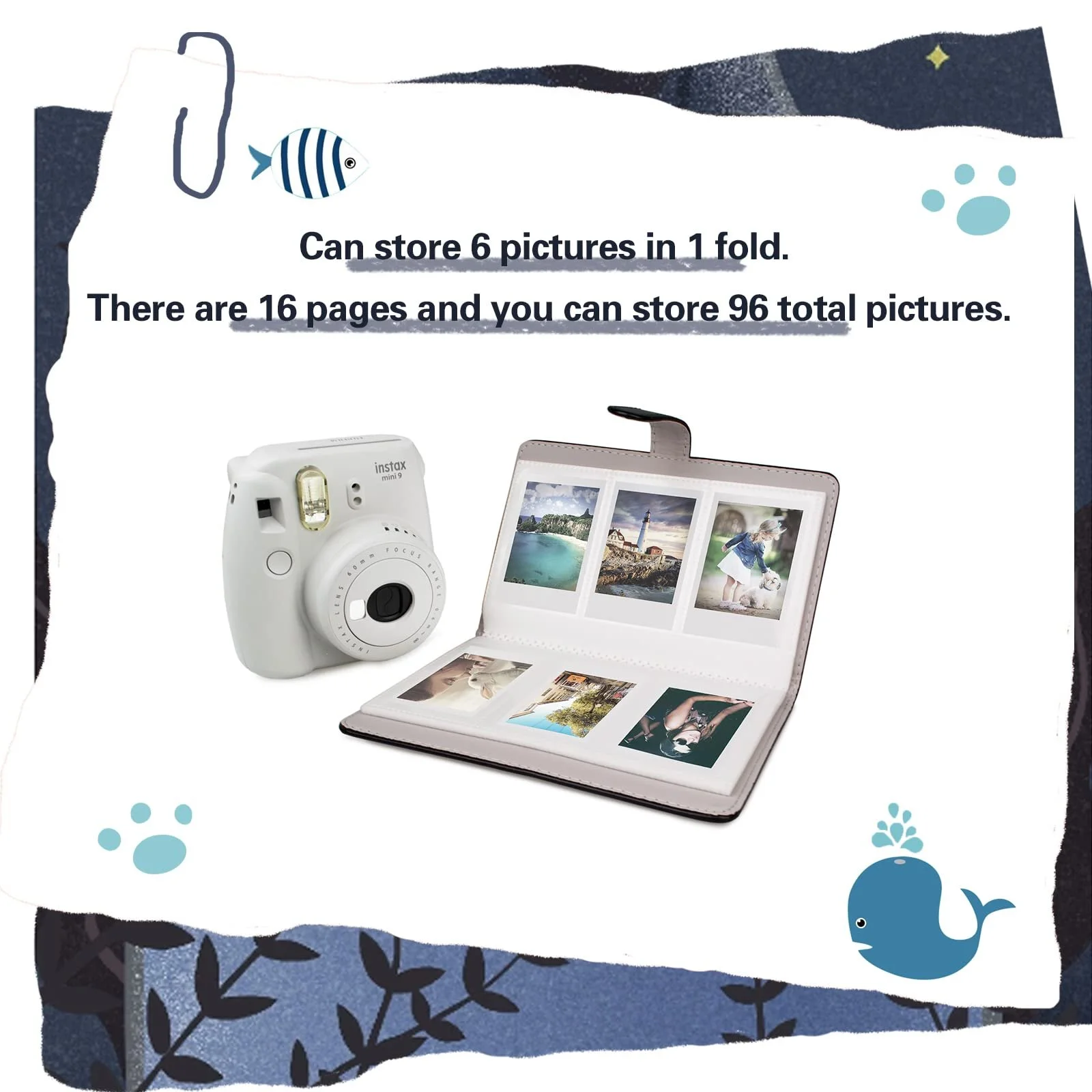 Фотоальбом для Fujifilm Instax Mini 12/11/9/8/90/25/40/Mini EVO/Kodak Mini 3-Inch 96 Pockets Black, фото №2 Фотоальбом для Fujifilm Instax Mini 12/11/9/8/90/25/40/Mini EVO/Kodak Mini 3-Inch 96 Pockets Black, фото №2