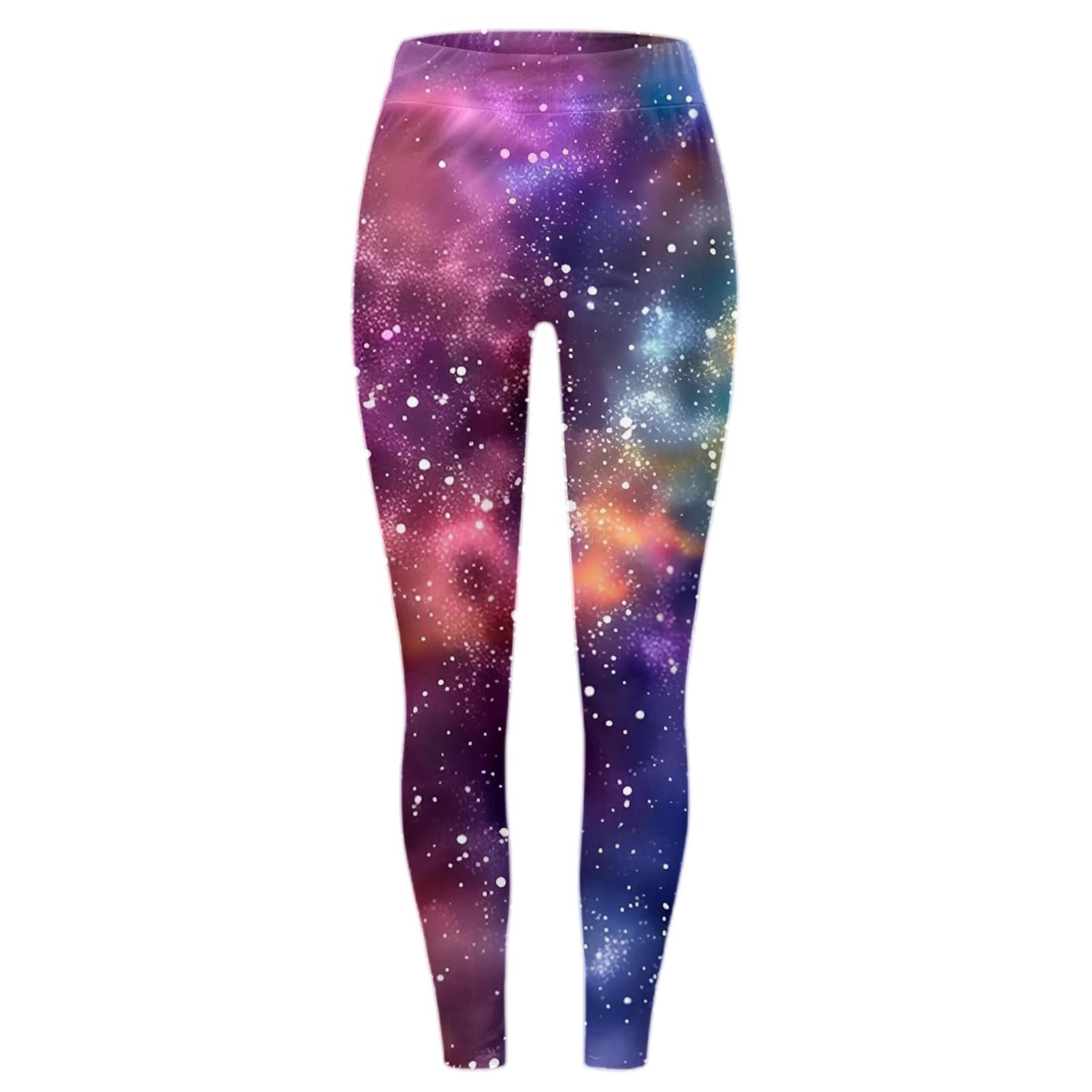 Леггинсы Fannyfuny Космос Женские Galaxy Леггинсы с высокой талией Костюм Galaxy 3D Печать Красочные Леггинсы Йога  Эластичные Йога  Рендер  Костюм Планеты, фото №4