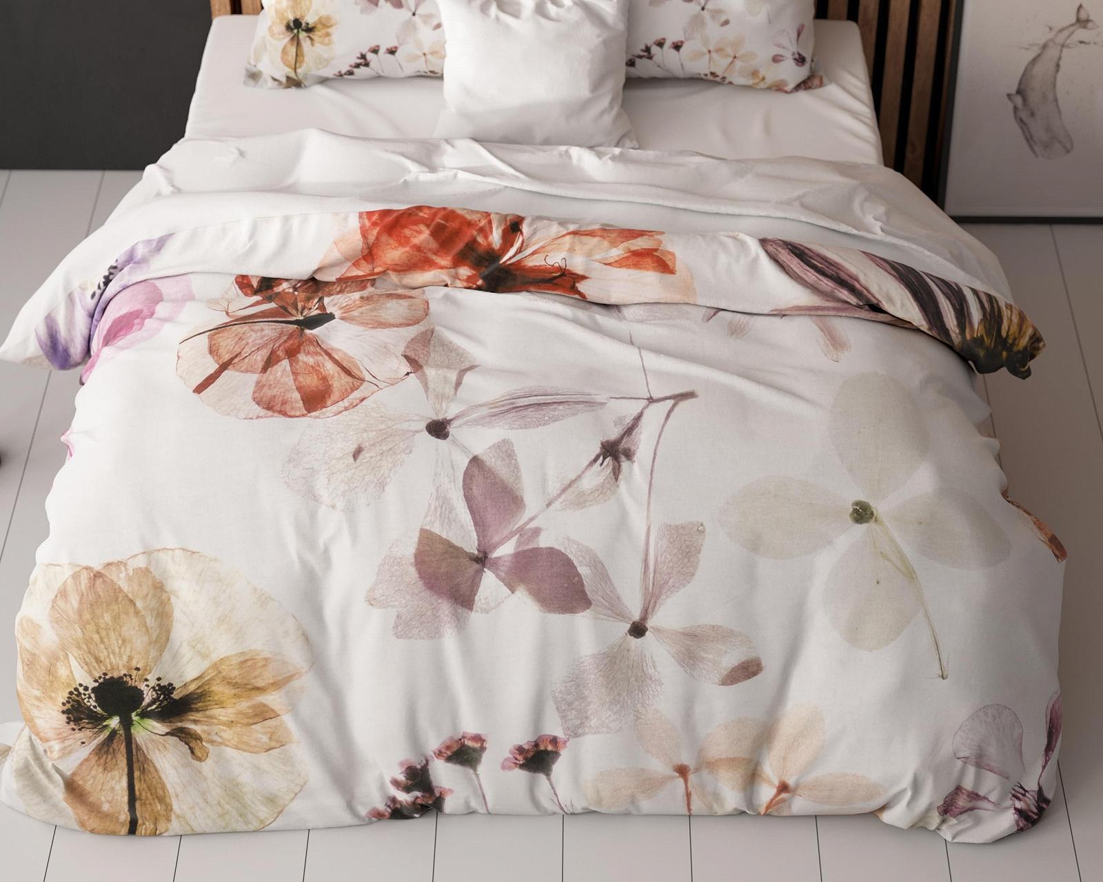 Постільна білизна Sleeptime 4 предмети 135 см x 200 см Білі красиві квіти, фото №3