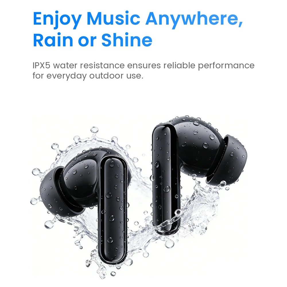 Навушники HAYLOU Flowbuds N55 Black LDAC Hi-Res Audio 54dB ANC IPX5, фото №7