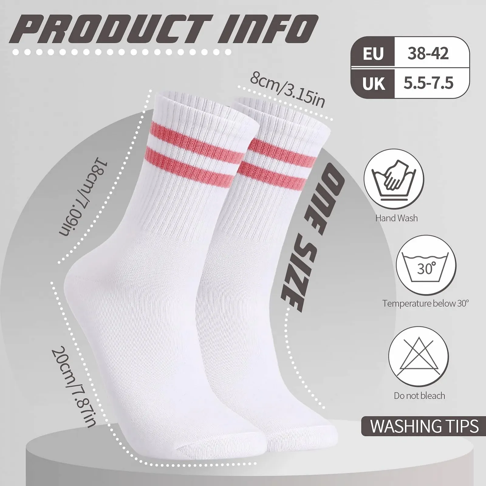 Шкарпетки тенісні Жіночі Бавовняні (6 пар), фото №2