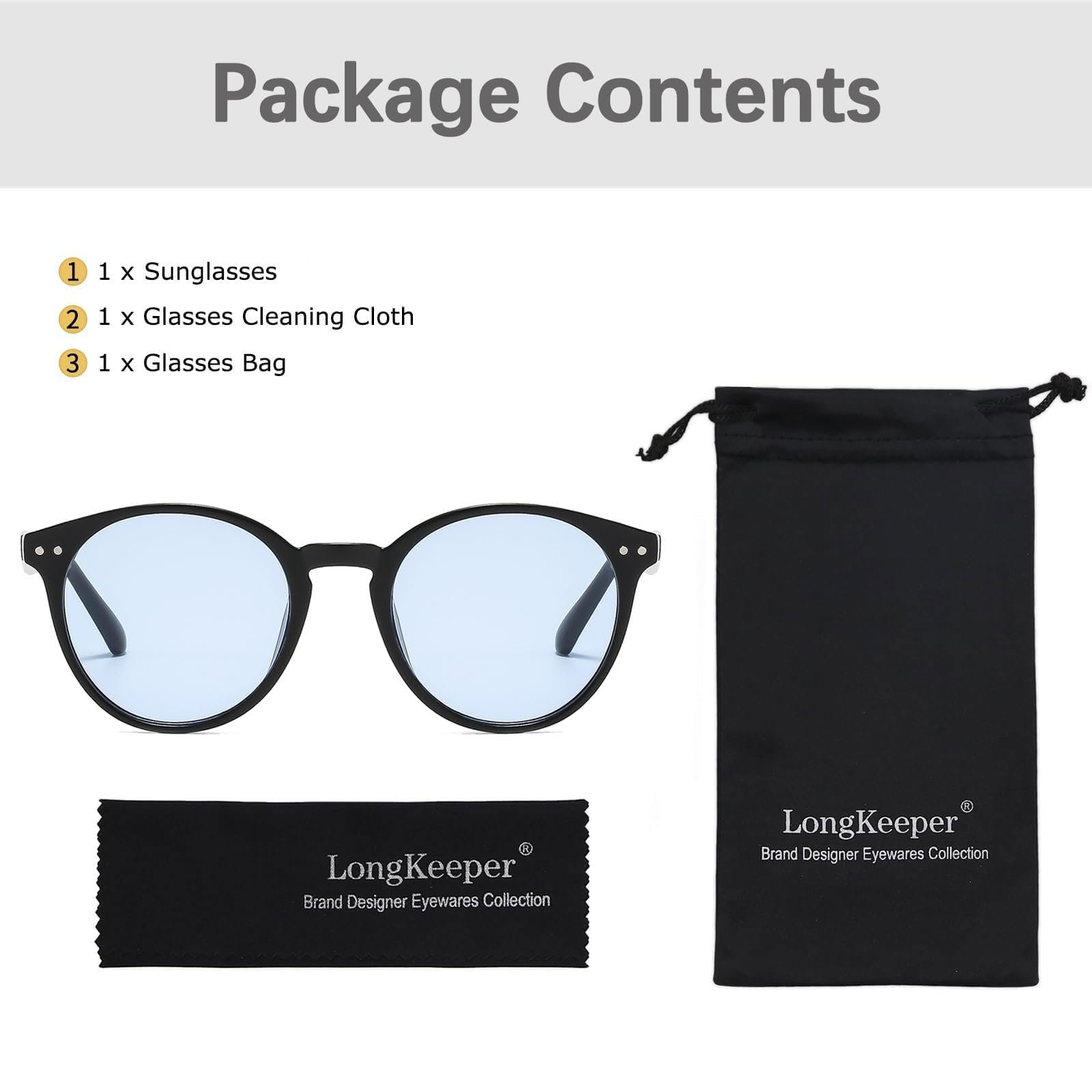 Солнцезащитные очки круглые ретро Long Keeper 90-х UV400, фото №5