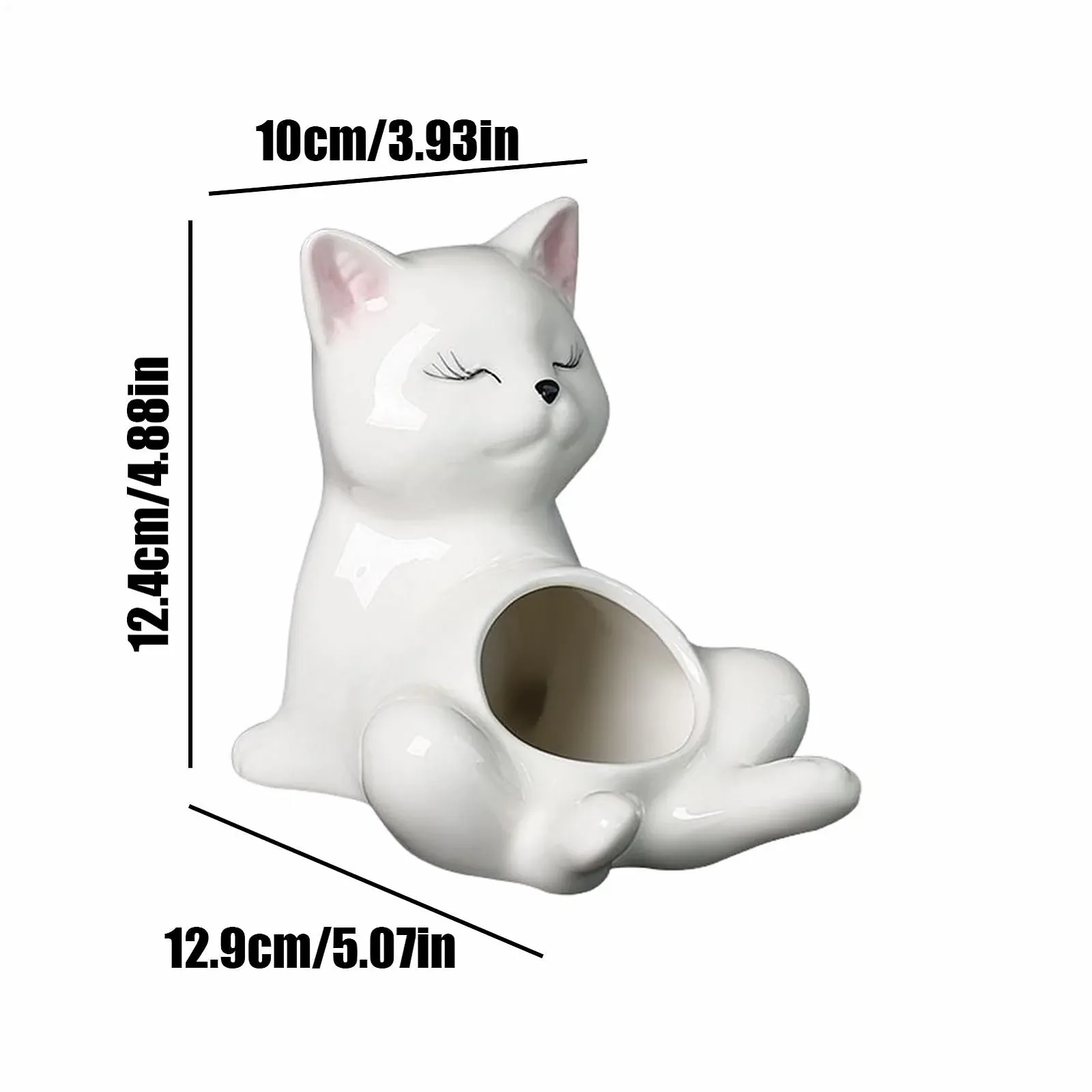 Квіткові горщики маленькі у формі кота керамічні, фото №5