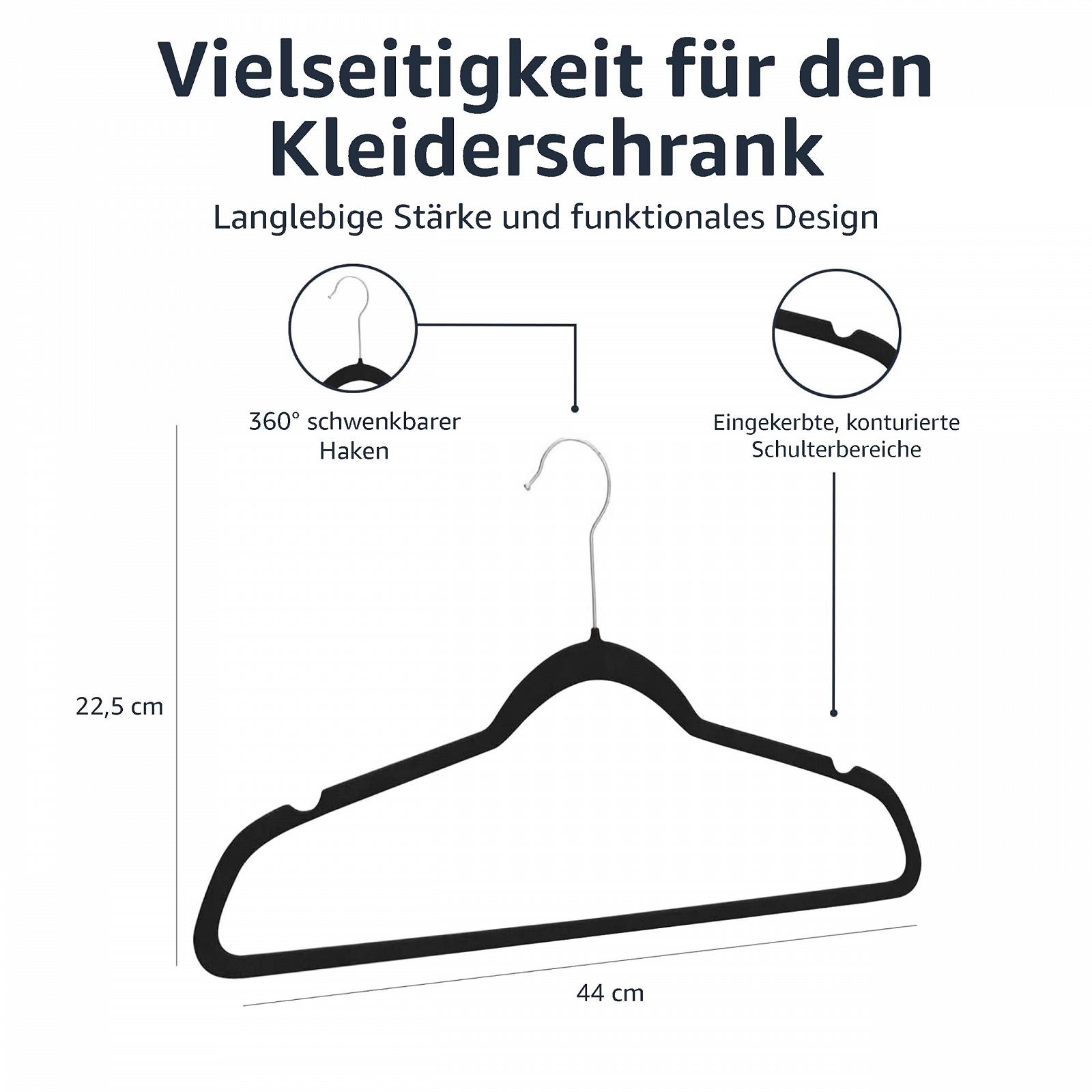 Вешалки для костюмов/одежды Amazon Basics Черный, набор 30 шт., фото №5