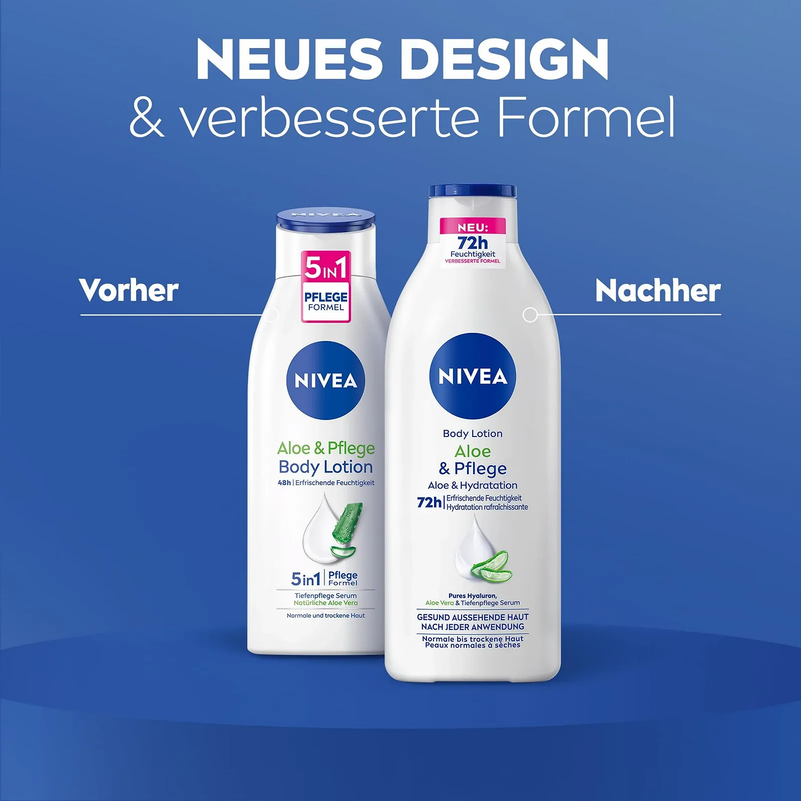 Лосьон для тела NIVEA Aloe & Care с сывороткой Deep Care для увлажнения в течение 72 часов с гиалуроновой кислотой и алоэ вера натурального происхождения 400 мл, фото №3