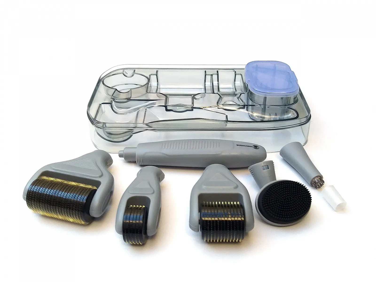 Дермаролер Sodacoda 6 в 1 набір - титанові голки для мікронідлінгу проти старіння, акне, зморшок, фото №4
