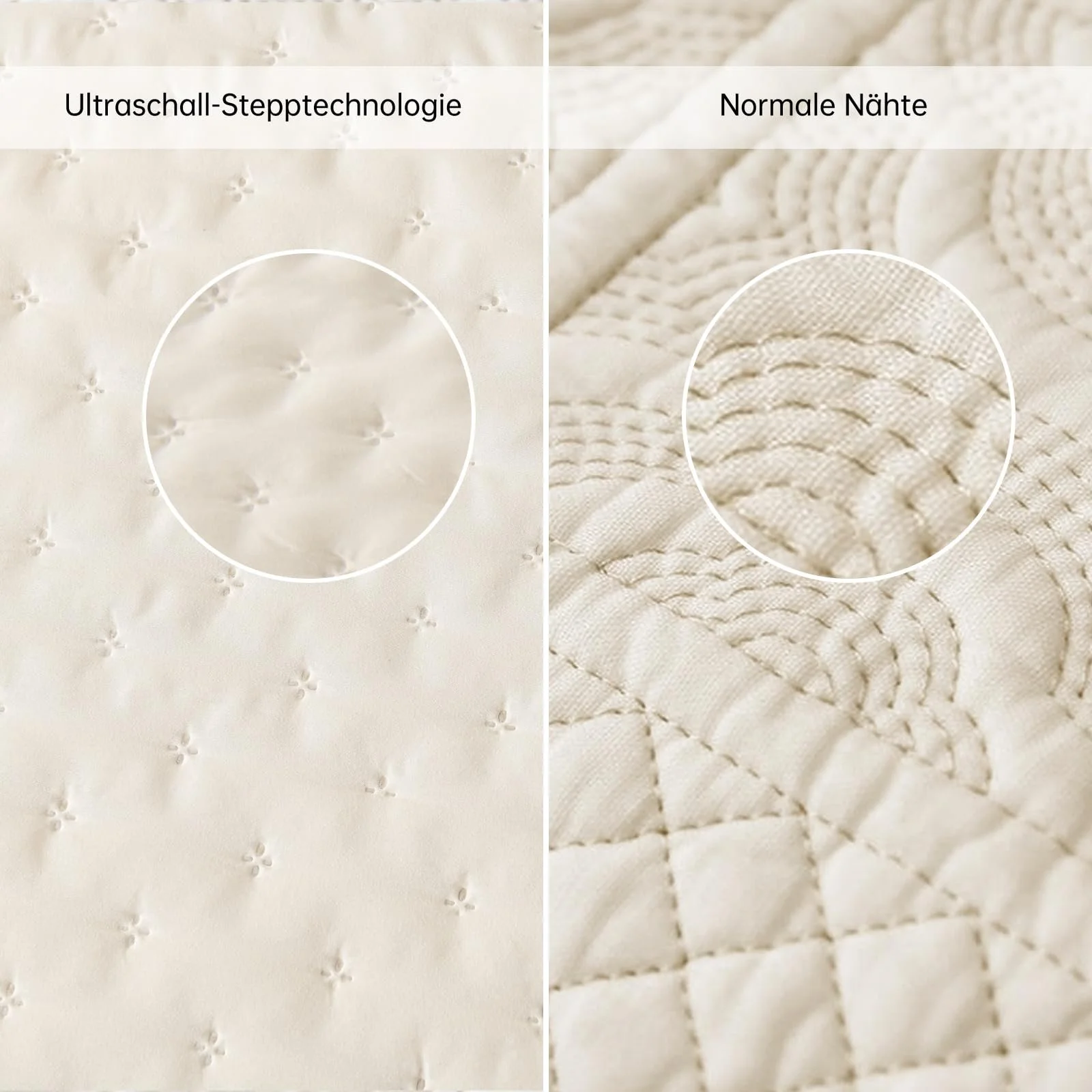 Покривало WONGS BEDDING 220 x 240 см Бежевий з 2 наволочками 50 x 75 см, фото №5