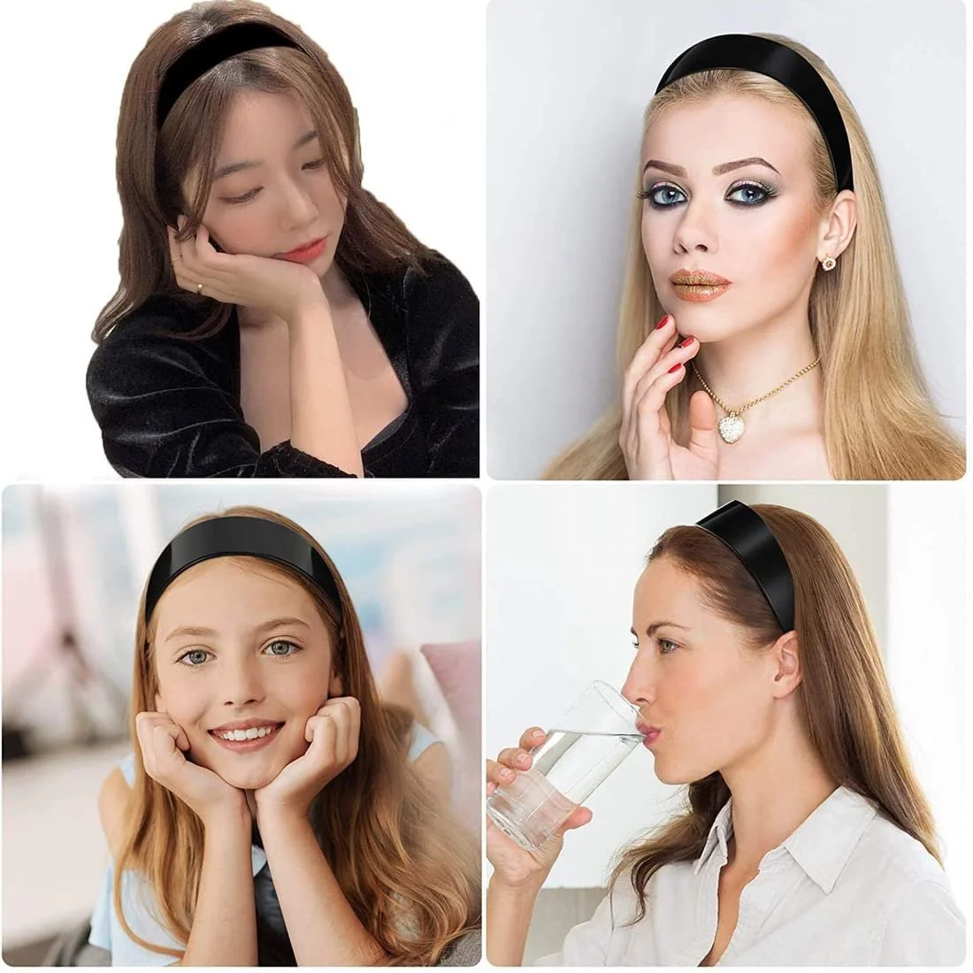 Обруч пластиковий для волосся 10 мм, чорний, 20 штук, фото №5 Обруч пластиковий для волосся 10 мм, чорний, 20 штук, фото №5