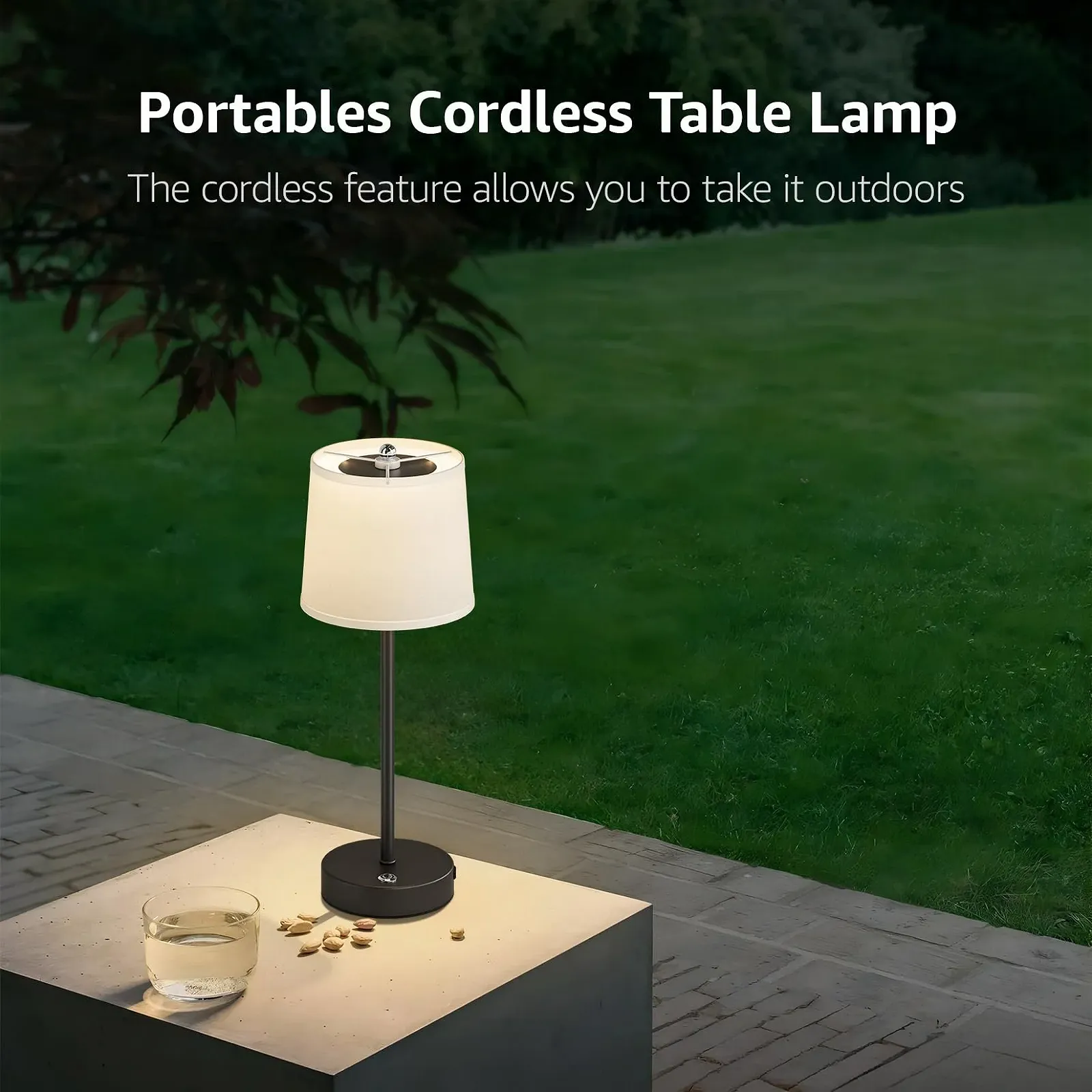 Настільна лампа Акумуляторна Бездротова 6000 мАг 40 см 4 Вт 2700-6000 K Сенсорна Чорна, фото №7