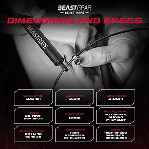 Скакалка Beast Gear Beast Rope Сталева Швидкісна Регульована ціна на synthetic.ua - Фото 1 Скакалка Beast Gear Beast Rope Сталева Швидкісна Регульована synthetic.ua - Фото 1