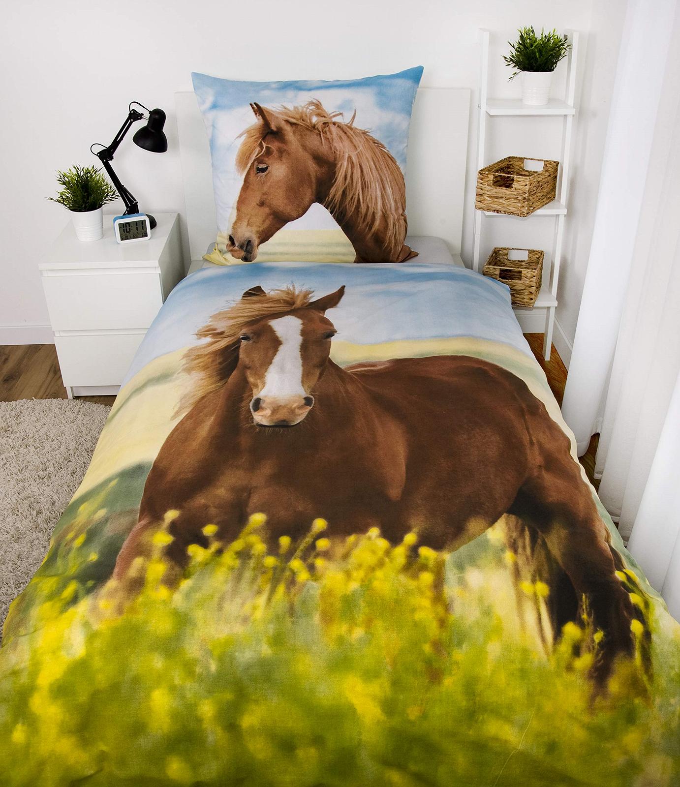 Комплект Постільної Білизни Herding Young Collection Реверсивний Мотив Коня 140 x 200 см, Наволочка 70 x 90 см, Бавовна/Ренфорс, фото №3