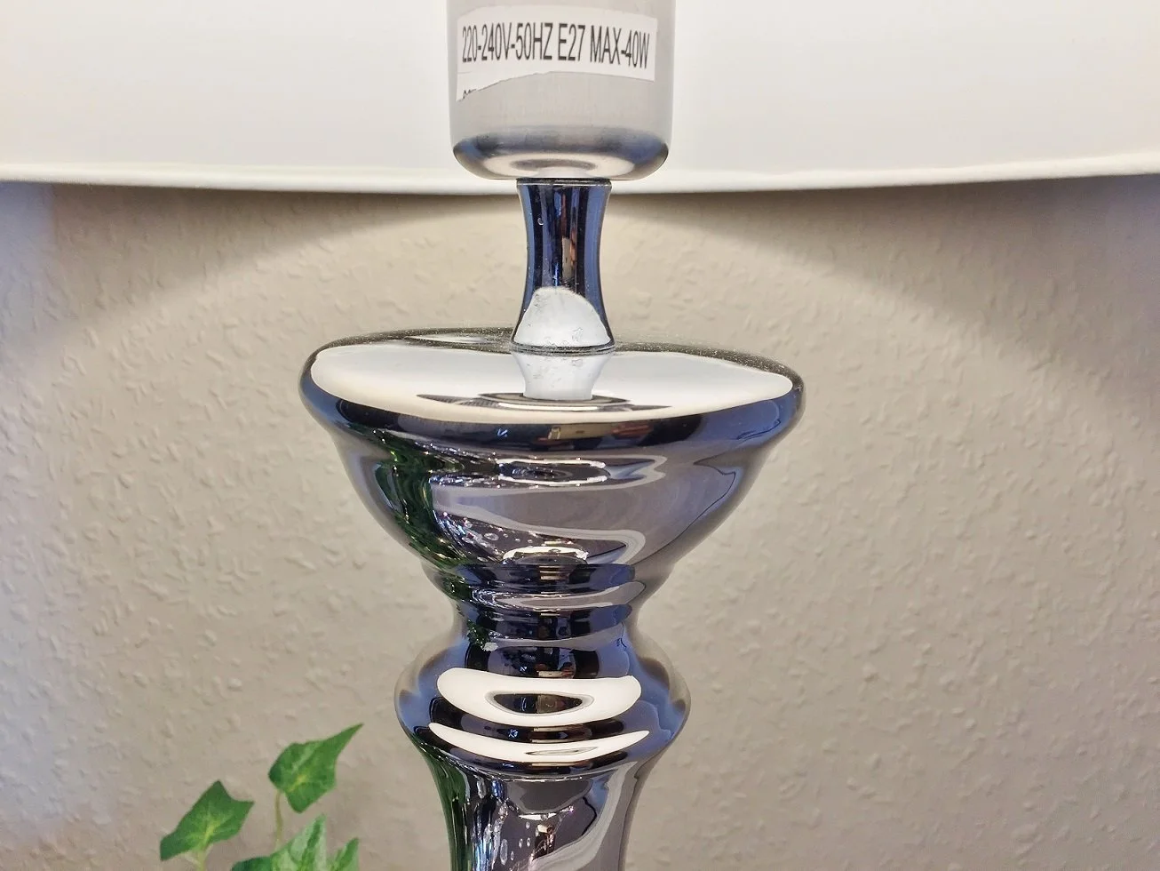 Настільна лампа DRULINE KE-010TL Керамічна Основа 60 см Сріблясто-біла, фото №1