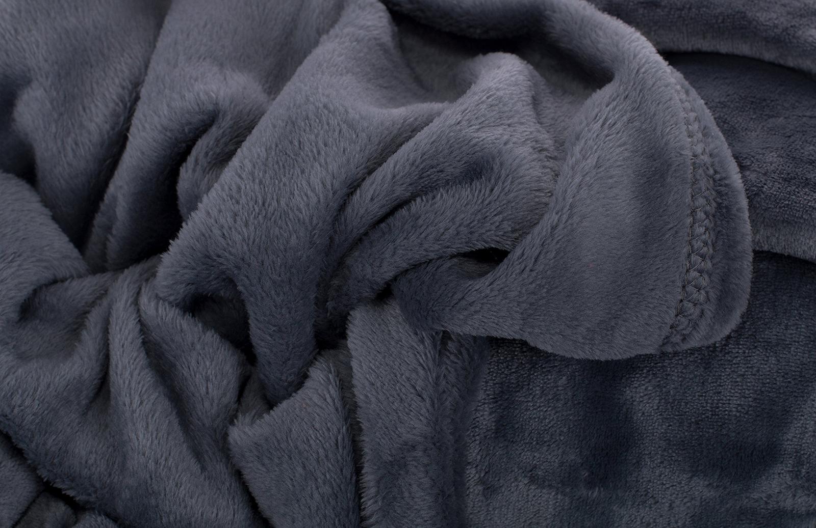 Покривало Brandsseller Flannel М'яка Пледова Покривало Покривало - Однотонна - 180 x 220 см - Сірий, фото №3