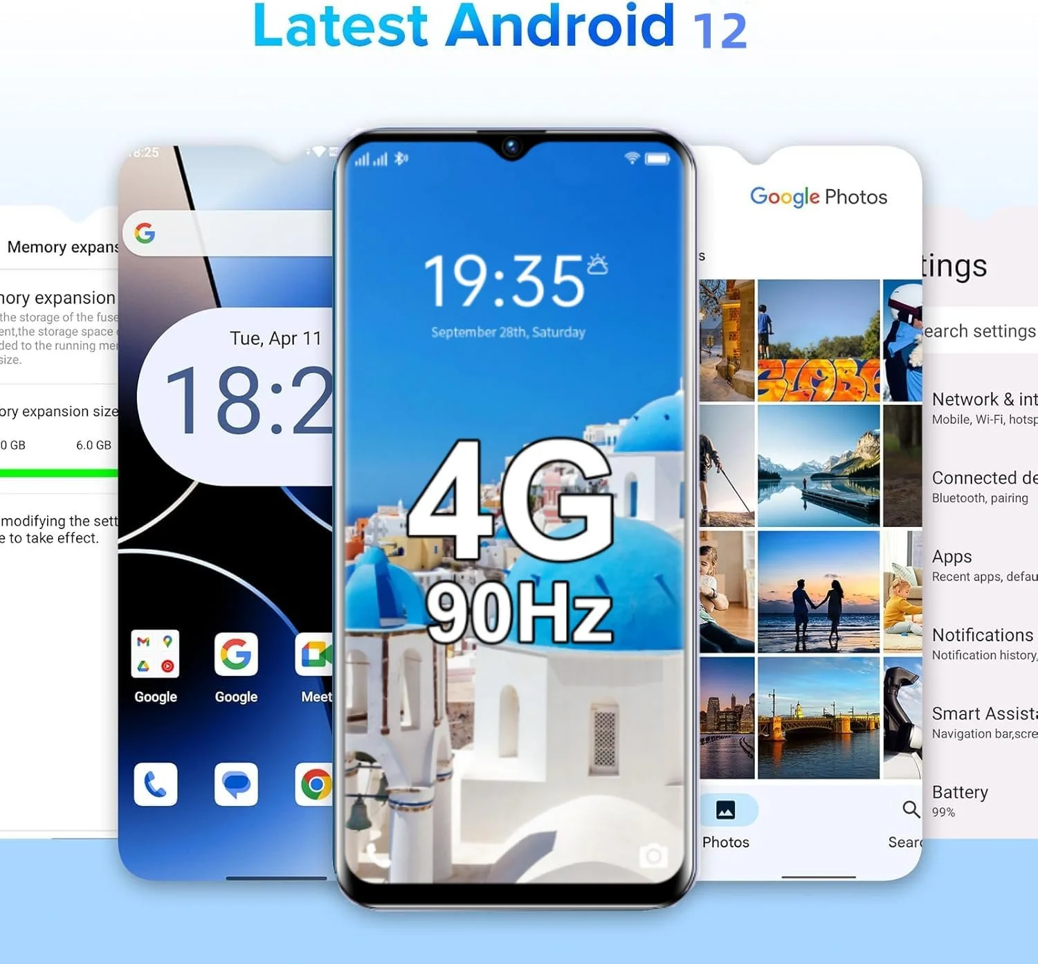Смартфон Android 4/64 ГБ 6.56" HD+ 4000 мАч 90 Гц Octa Core 4G Dual SIM Green, фото №3