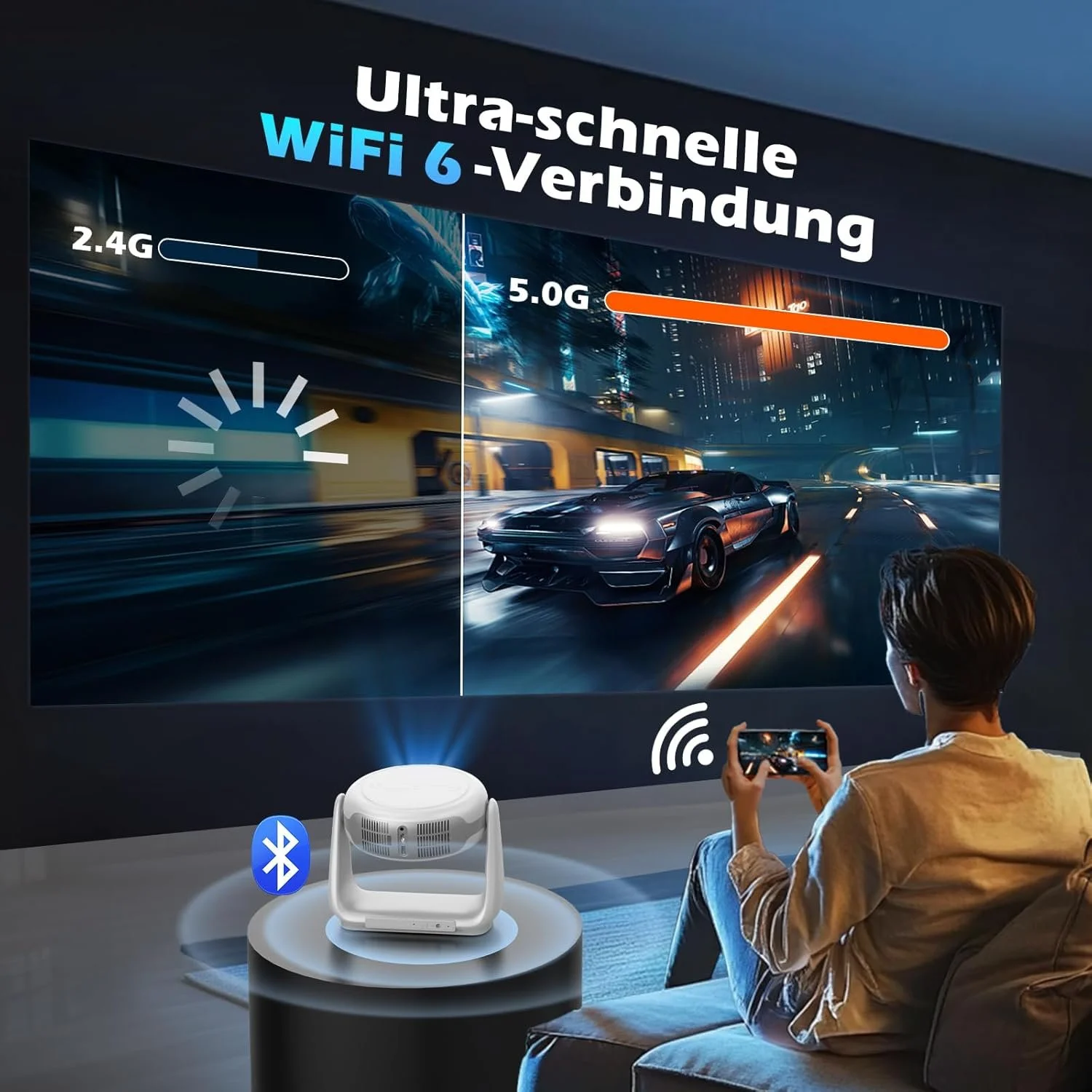 Проектор EUARY K1-99 Full HD Wi-Fi Bluetooth Android 11, фото №6 Проектор EUARY K1-99 Full HD Wi-Fi Bluetooth Android 11, фото №6