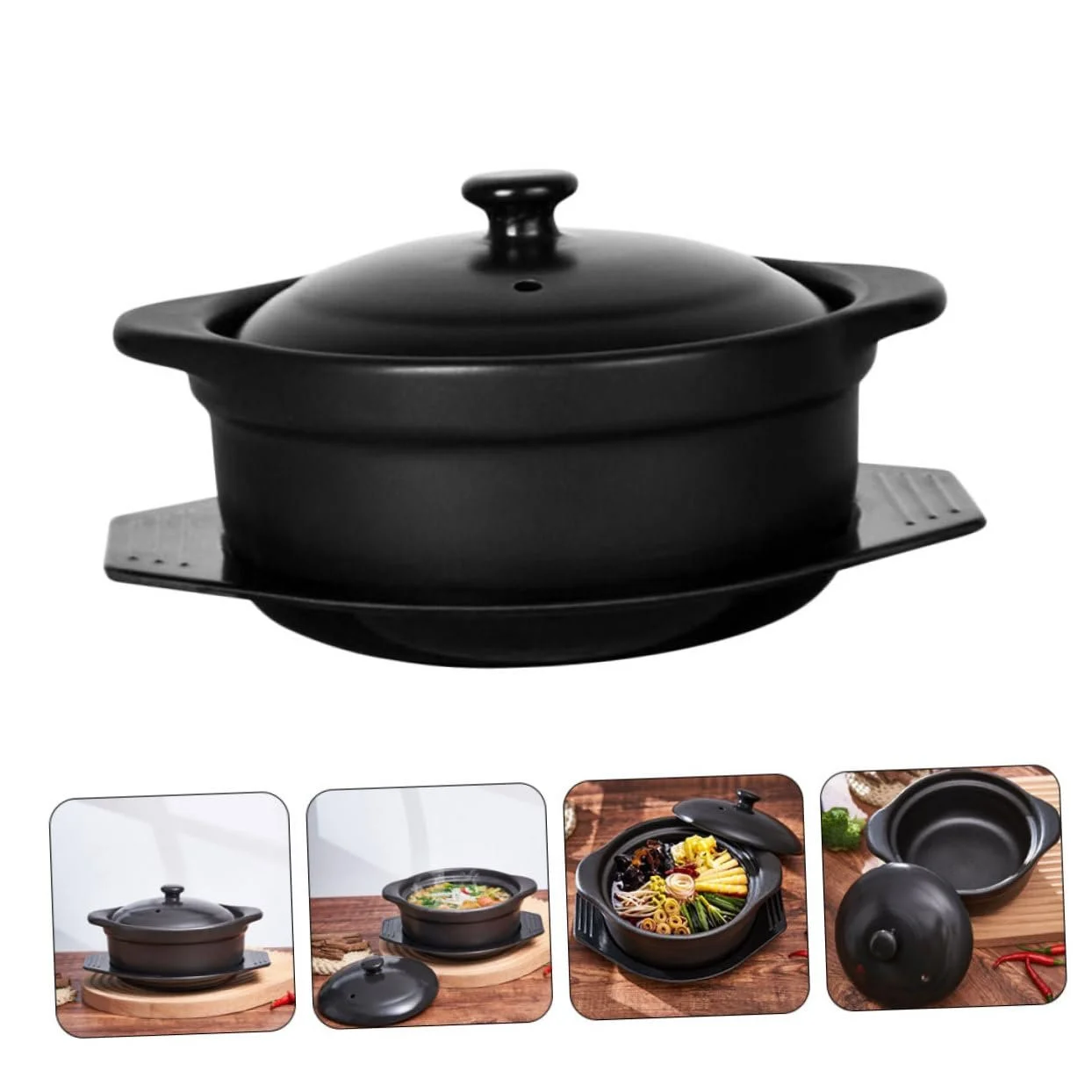 Керамічна каструля антипригарна з подвійною ручкою, фото №9 Керамічна каструля антипригарна з подвійною ручкою, фото №9