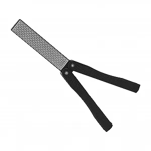 Точилка двостороння складана портативна 10,2 см Чорна synthetic.ua - Фото 1