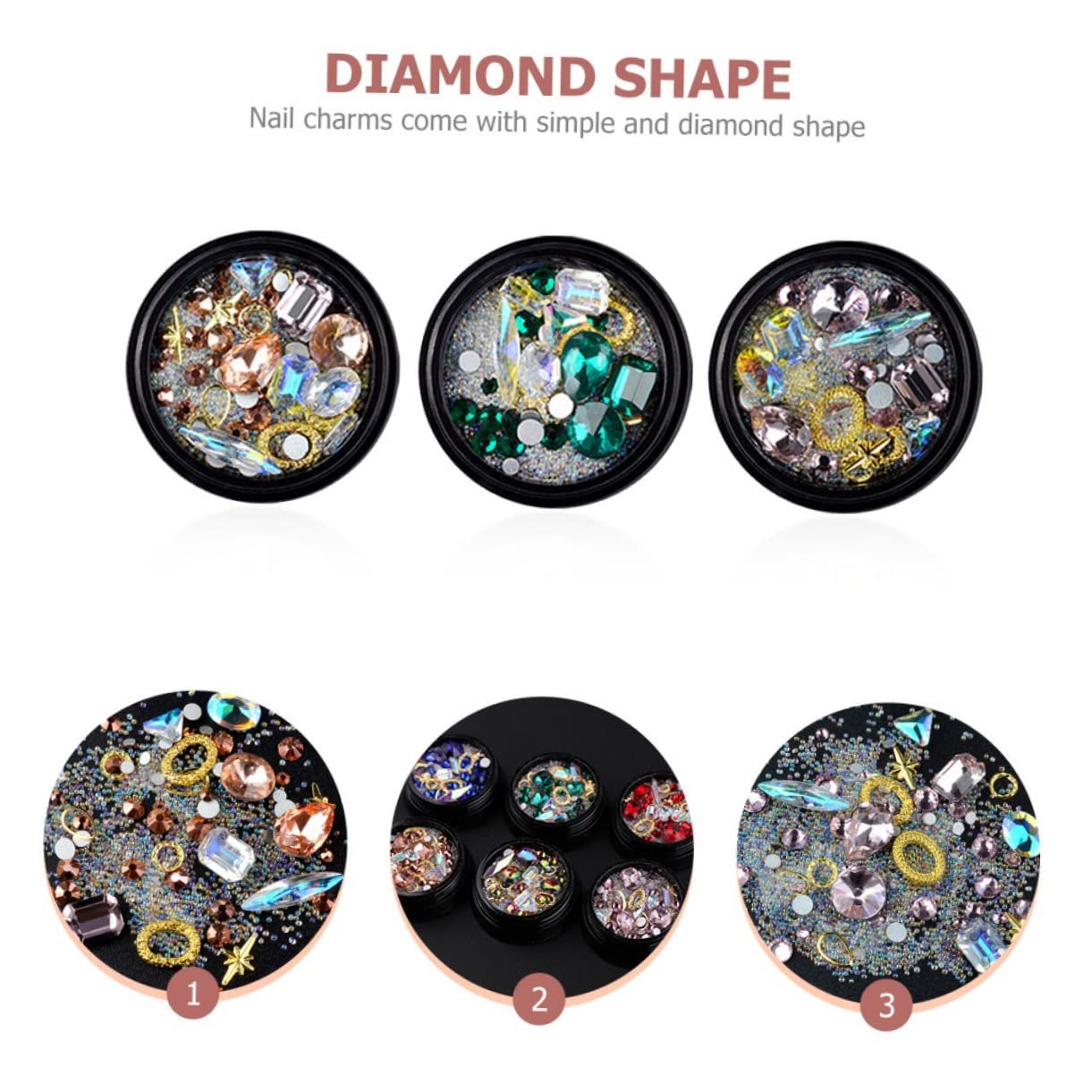 Украшения для ногтей MERRYHAPY ромбовидной формы для вечеринок, свиданий, подарок, легко наносить на натуральные и искусственные ногти, фото №6