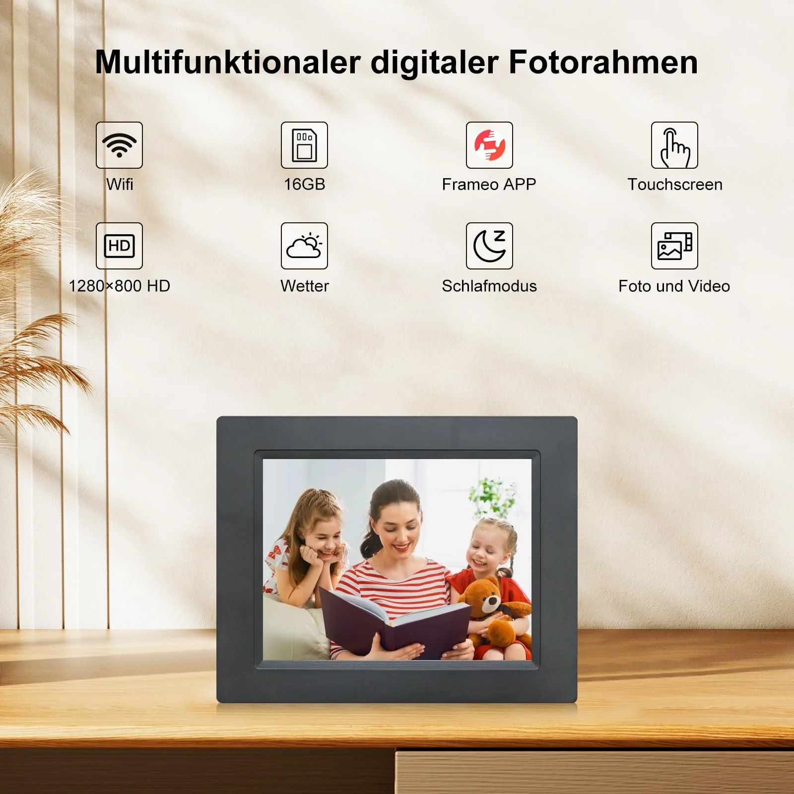 Цифровая фоторамка 8.7 дюймов WiFi IPS 1280 x 800, фото №2 Цифровая фоторамка 8.7 дюймов WiFi IPS 1280 x 800, фото №2