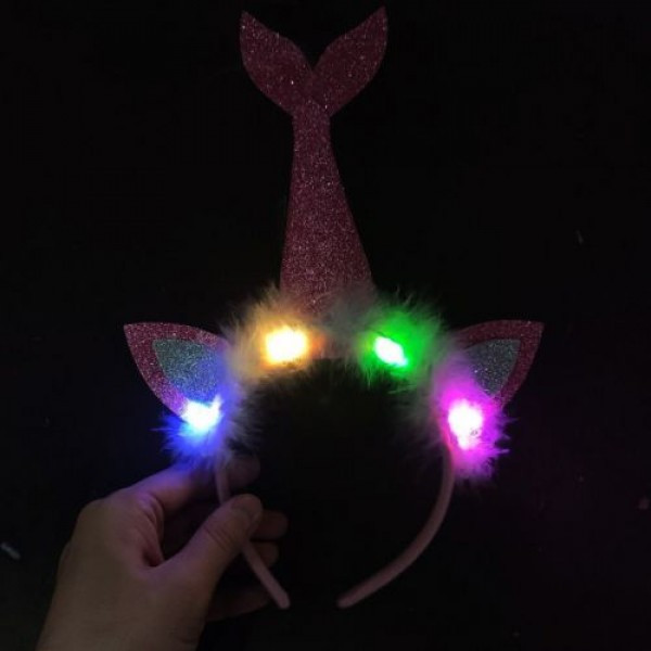 Обруч Хвост русалки зі світлом блакитного, фото №3