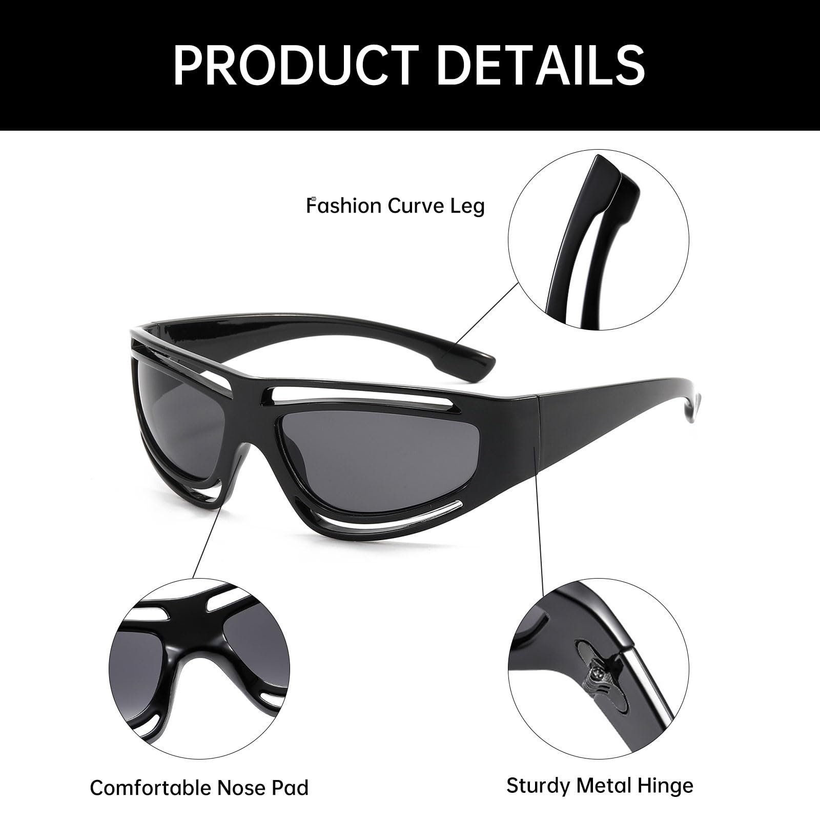 Спортивні окуляри YAMEIZE Futuristic UV400, фото №3