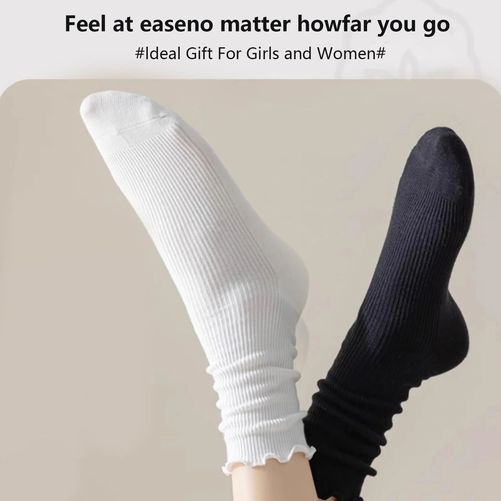 Носки с рюшами Женские хлопковые вязаные размер 35-41, 8 пар, фото №2