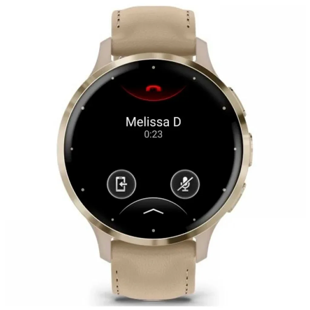 Смарт-часы Garmin Venu 3S, Fr. Gray + Soft Gold, Leather, GPS (010-02785-55), фото №2