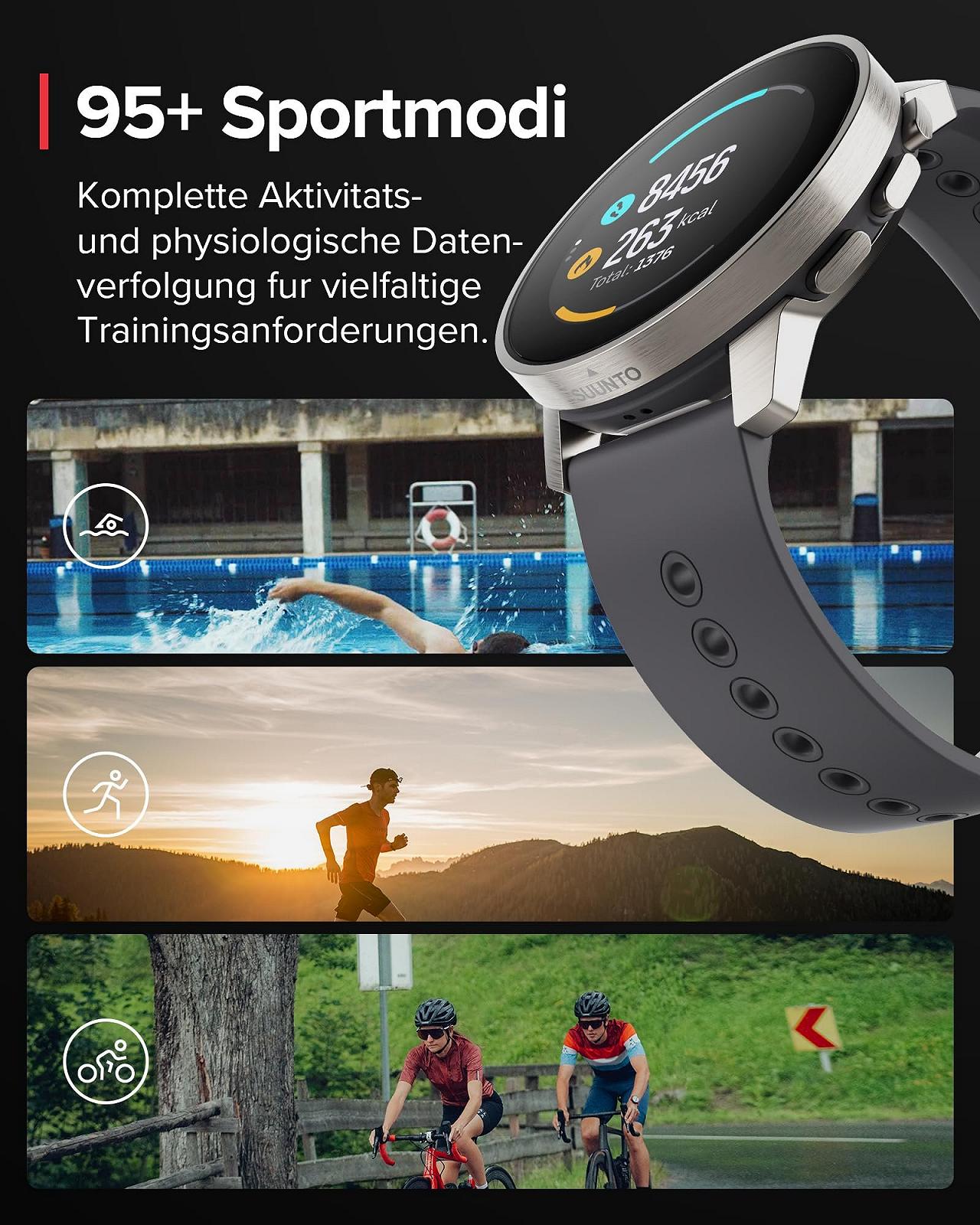Смартгодинник SUUNTO 9 Peak Multisport, міцний вуличний, екран із сапфірового скла, водонепроникний 100 м, легкий і тонкий, точний GPS, тривалий час автономної роботи, вимірювання пульсу на зап'ясті, фото №8