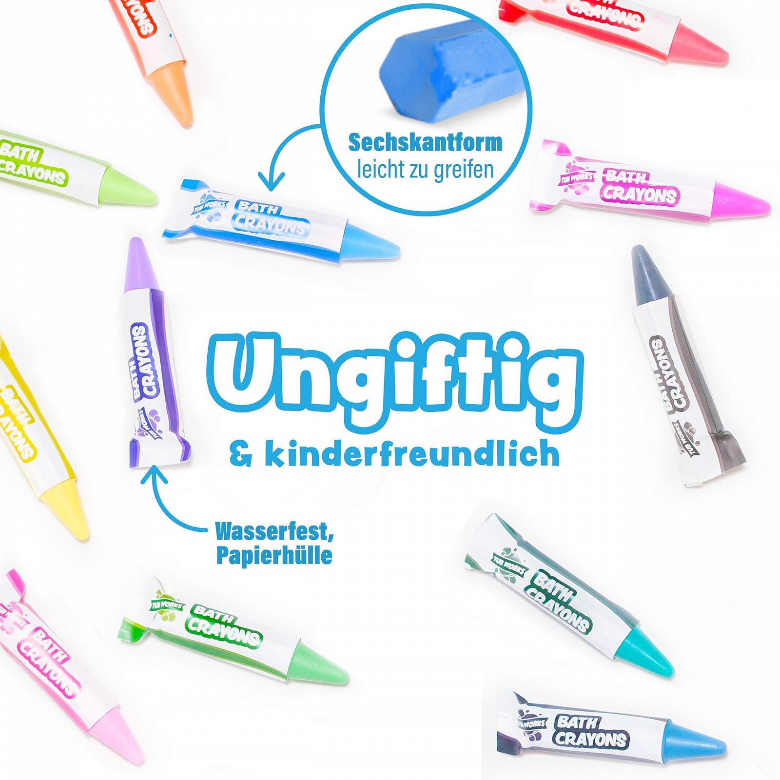 Олівці для ванни Tub Works, 12 штук, різнокольорові, фото №4