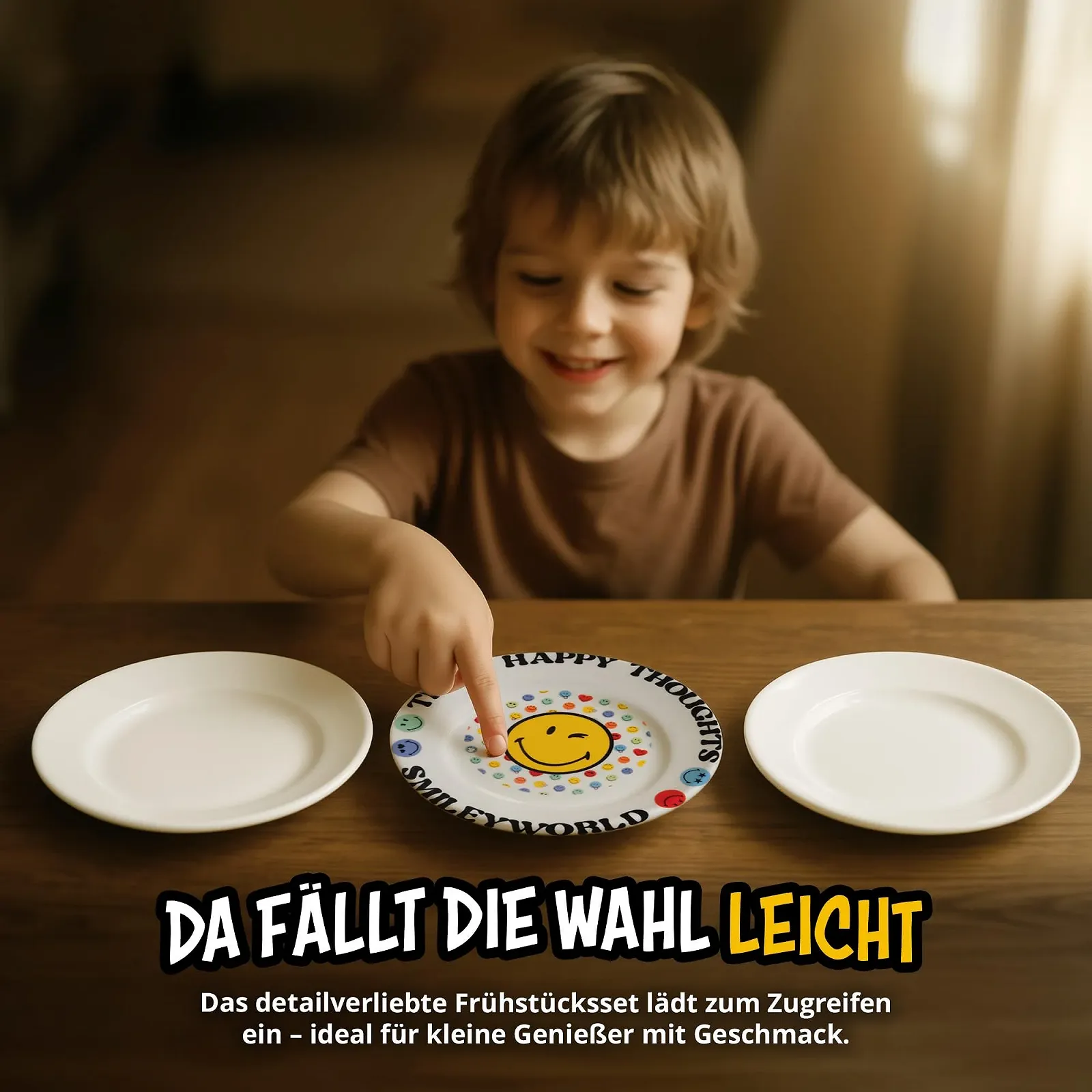 Набор для завтрака United Labels Smileyworld Детский, 3 предмета: тарелка, миска и чашка, фото №4