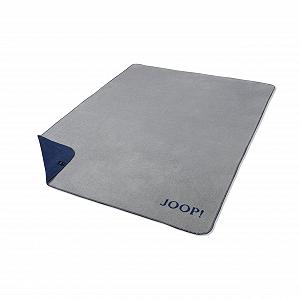 Плед Joop! Uni Doubleface 150 x 200 см Срібний / Темно-синій synthetic.ua - Фото 1